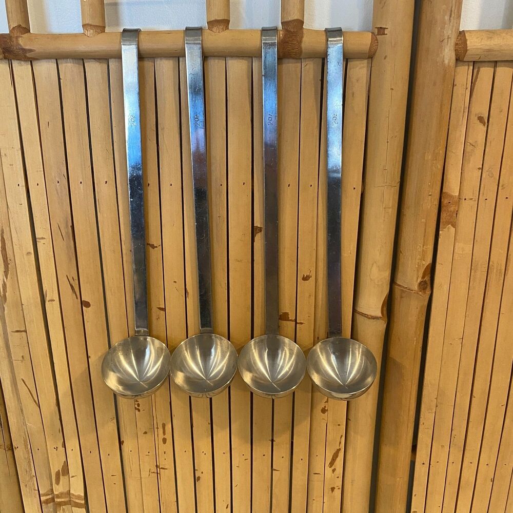 Set of 4 Don Stainless Steel 2 oz Ladles Japan Vintage Kitchen Utensils